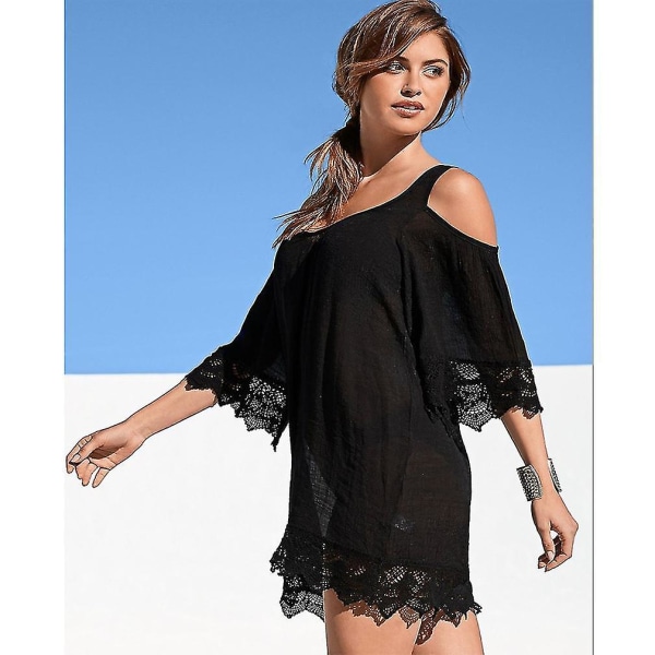 Spets Strapless Strandkläder Blus Solskyddsklänning Bikiniöverdrag
