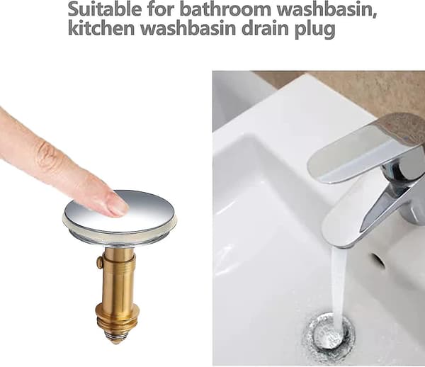 [LCS] Universal Pop Up Diskpropp 38mm, Krom Pop Up Click Clack Avloppspropp För Kök Badrum
