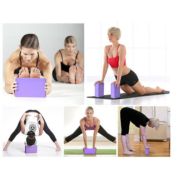 2 STK Yoga Blok Klods Skum Hjemmetræning Øvelse Fitness Gymnastik Sport Værktøj Pink