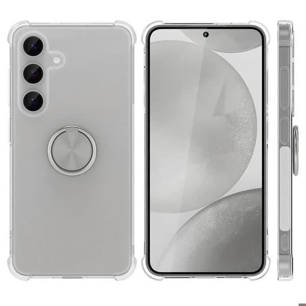 [LCS]Silicone Case - BOOLING - for Samsung Galaxy S26 Plus - Shockproof Slim Transparent with Stand Svart, klar