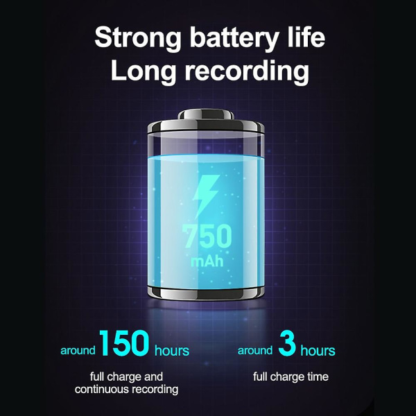 150 timmar Ultratunt kort Digtal Voice Recorder Oculta16gb Miniaktiverad Professionell Ljudinspelning Micro Flash Drive Diktafon