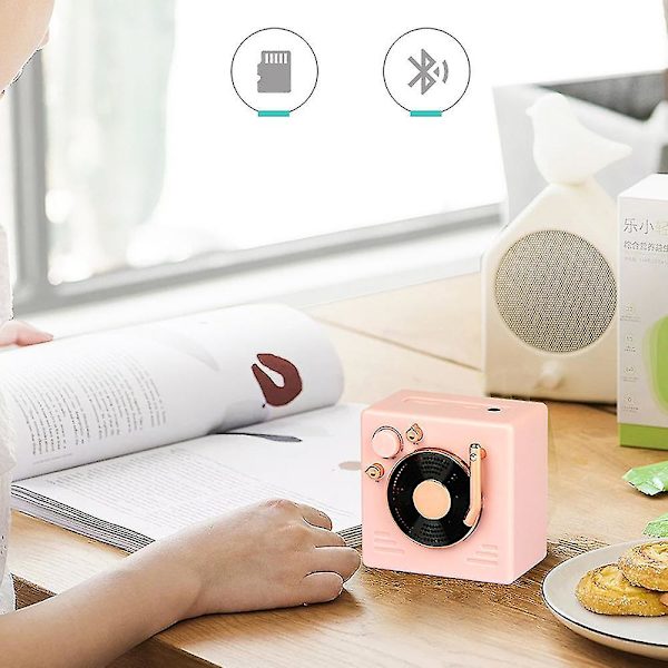 Mini Bluetooth-högtalare trådlös bärbar liten högtalare (Rosa)