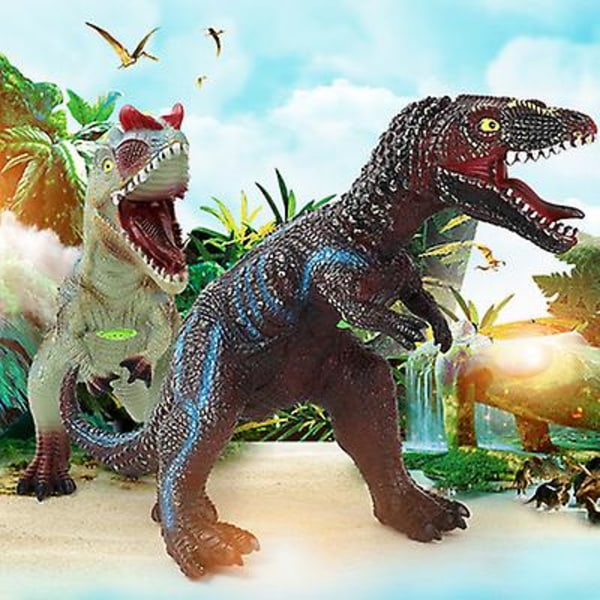 Jumbo Dinosaur Toy Set Stor mjuk bomullsfylld plastdinosaurie BLACK