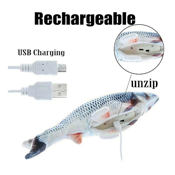 Dansande Fiskleksak för Barn USB Elektrisk Laddning Simulering Interaktiv Hoppande Rörlig Slapp Fisk Barn A