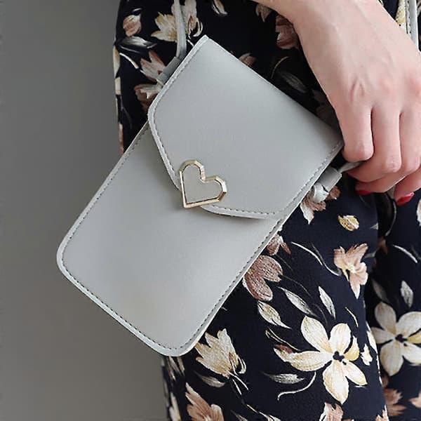 [LCS] Damtelefonväska berörbar läderbytesväska crossbody mini axelväska plånbok