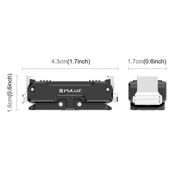 Til DJI Osmo Nano PULUZ Magnetisk Metal Quick Release Base Mount (Sort) Black