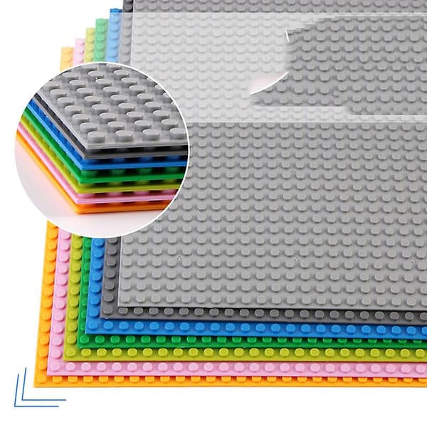 2 st Barn DIY Plast Prickar Klassiska Basplattor Byggklossar Basplatta Byggkloss Dark gray