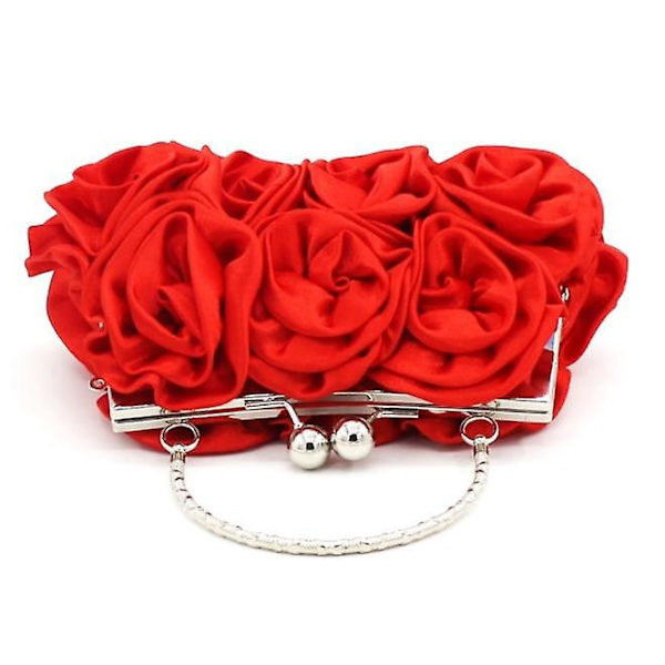 Utsökt Dam Söt Hand-i-hand Rosväska Festväska Clutch Väska Diagonal Väska red
