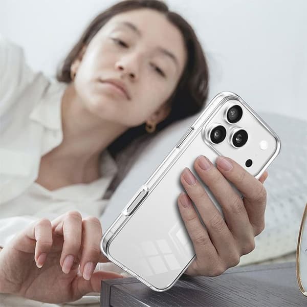 [LCS] Beskyttelsescover til iPhone 17 Pro Max - BOOLING - Fuld beskyttelse 360 Stødabsorberende Transparent Silikone+PC Transparent