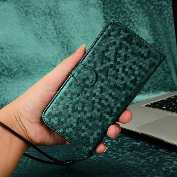 [LCS] Redmi A5 4G - Mobilfodral i honningkake med dot-tekstur i lær Grön