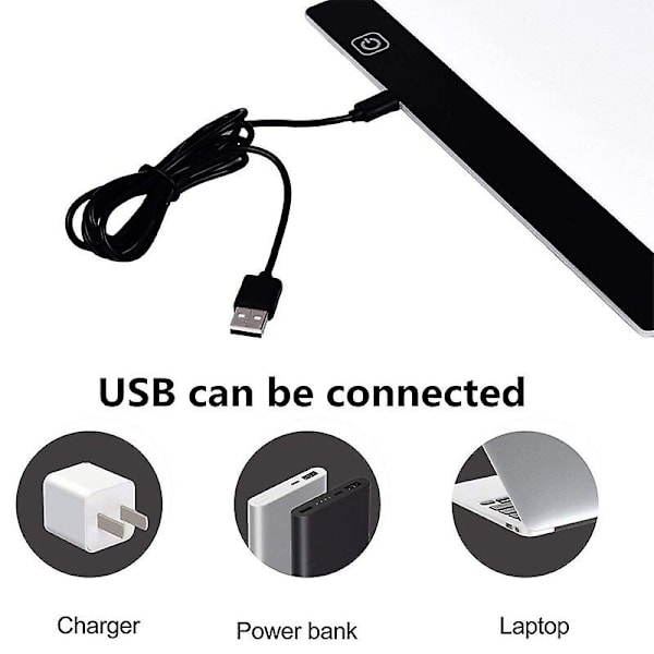 Tre Nivåer Dimming A4 LED Sporingsplate Digital Pad USB Nettbrett Lysplate Kopibrett Elektronisk Kunst Grafisk Maleri Wacom Pad Blue