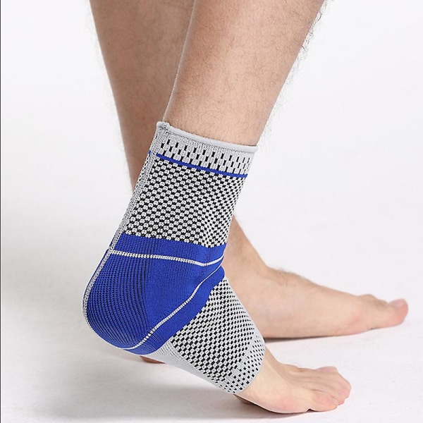3D Elastiskt Silikon Ankelstöd Skydd Fitness Kompression Anti-stukningsskydd L