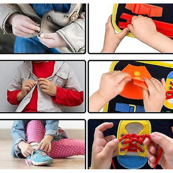 Busy Board, pedagogisk reseleksak för att lära sig grundläggande klädfärdigheter set1