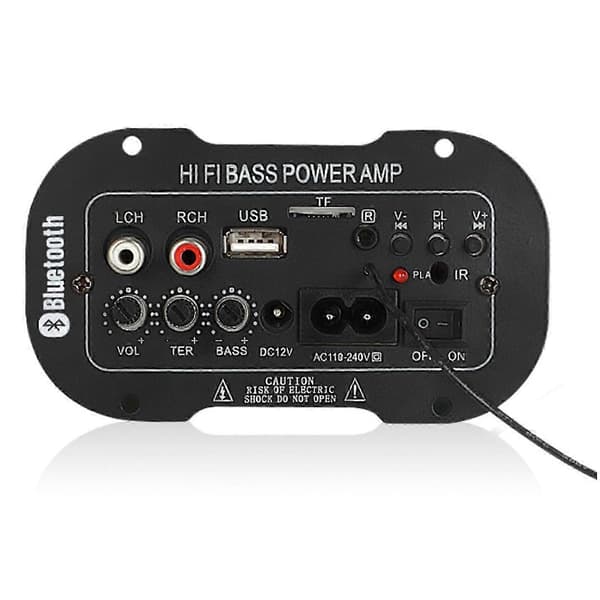 50W Bluetooth HiFi effektforsterker Mini Audio Digital Stereo FM Bil AMP Fjernkontroll FT