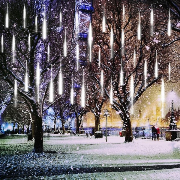 Oppgradert Meteorregn Lys Bryllup Juledekorasjon (hvit)