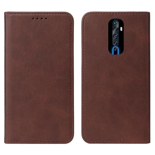 För OPPO Reno2 Z Magnetisk Stängning Läder Telefonfodral Brown