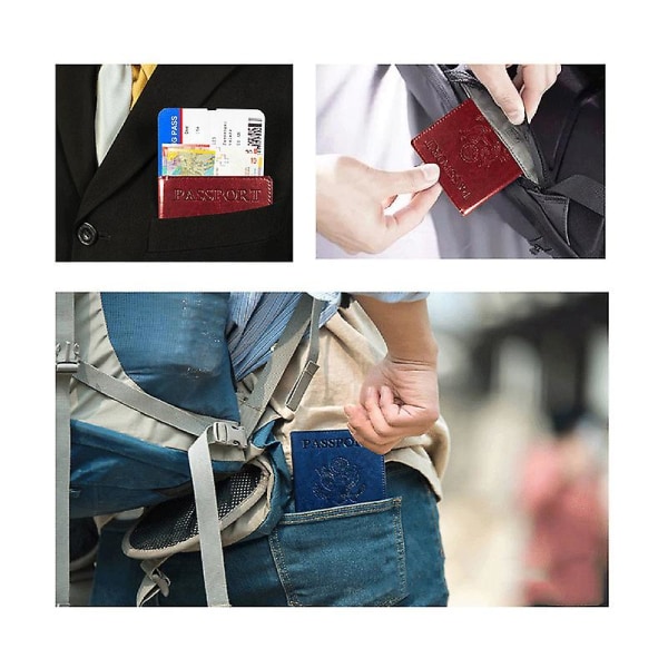Cdc Vaccinationskortshållare Portabel Multifunktionell Pu Läder Passhållare För Män Kvinnor Wine Red