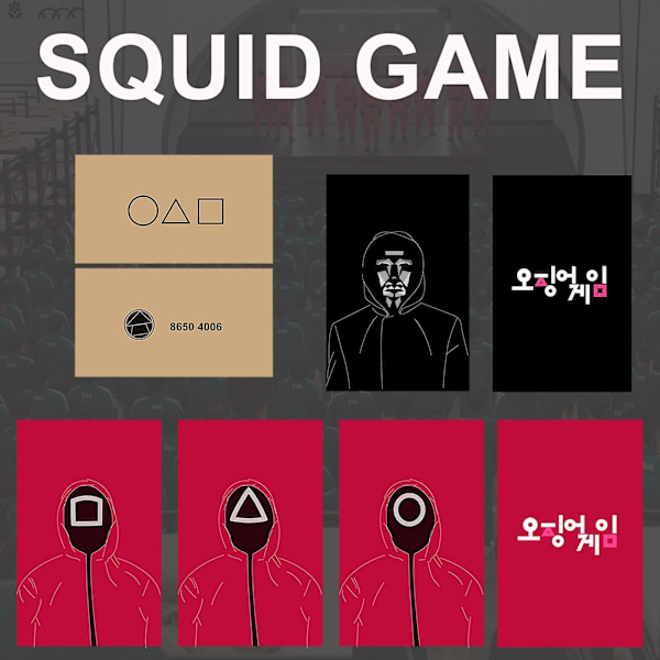 8 stk. Squid Game Kortspill Fest Bygging Multiplayer Brettspill Kort Festdekorasjon Julegaver Kort