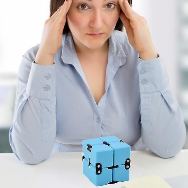 Ångest Stresslindring Infinity Kub Block Leksak Blue