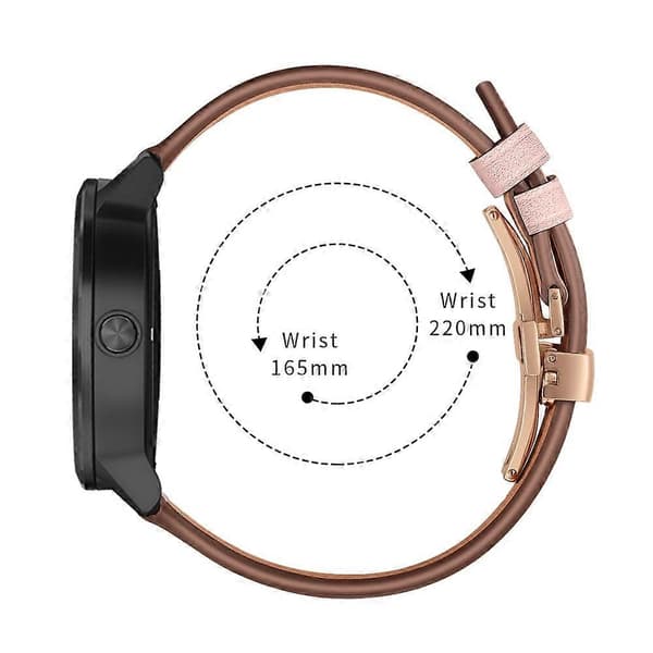 [LCS]20mm Top-layer koskind ægte læder urrem erstatning til Garmin Vivoactive 3 Vivom Multicolor Rose Gold+Pink