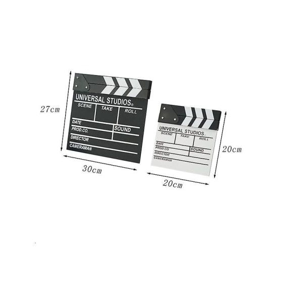 Film Film Clap Board Hollywood Clapper Board Träfilm Film Clapboard Tillbehör white 20*20cm