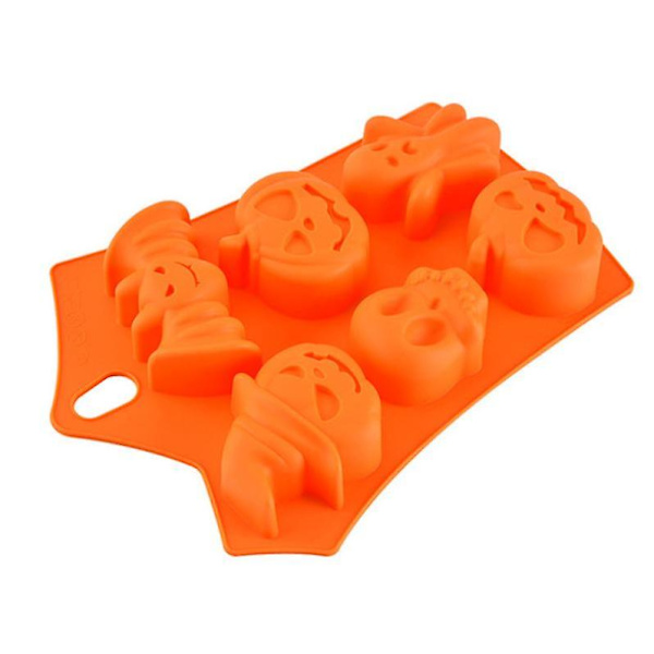 [LCS]2 stk. orange græskar kranie non-stick silikone bageform
