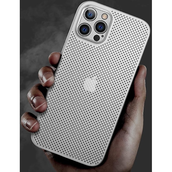 Etui Kompatibelt med Iphone 11 12 Pro Max Med Gittervarmeafledning White iPhone 12 Pro Max