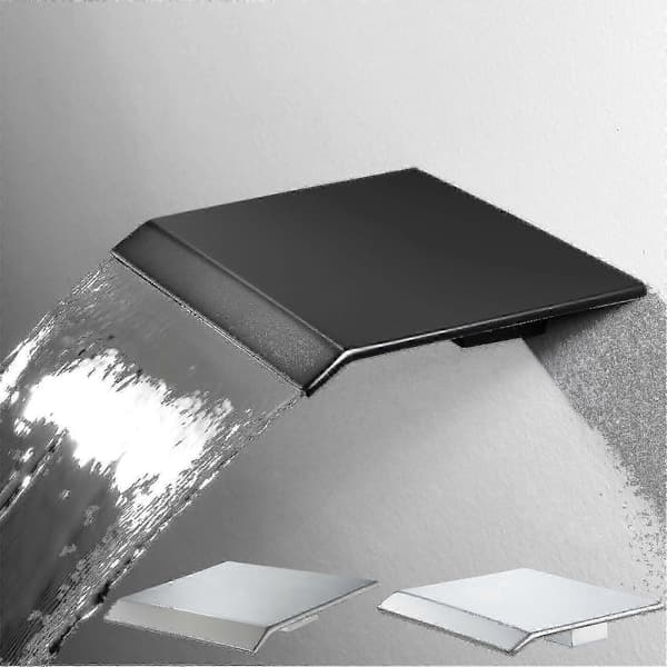 Veggmontert foss baderom badekararmatur black