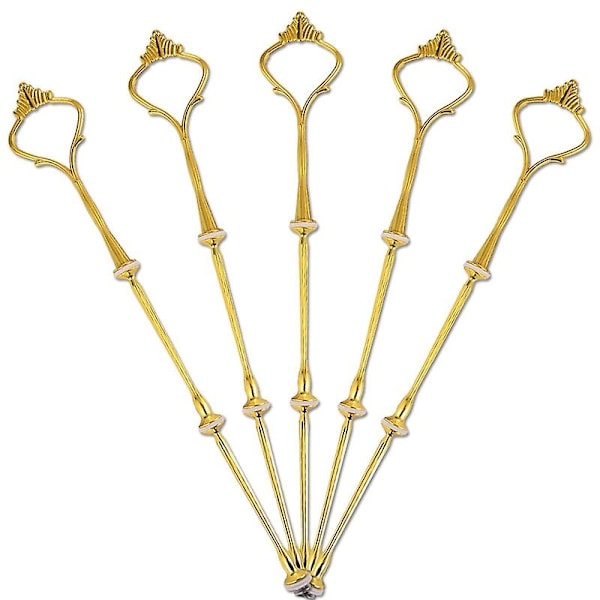 3-lags Gullfarget Kakestativ (5 Sett) Holder, krone