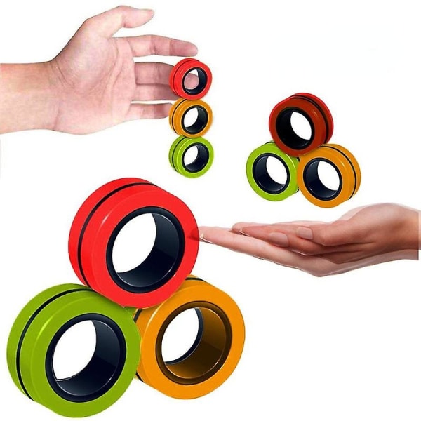 Anti-stress Magnetiska ringar Fidget Unzip Toy Magic Ring Rekvisita Verktyg