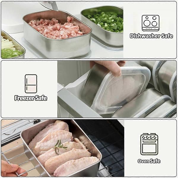 [LCS] Matbeholdere i rustfritt stål, Bento-boks for matoppbevaring, lekkasjesikkert silikonlokk