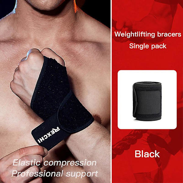 Träningshandskar för tyngdlyftning Fitness Sport Handledsband Handflata Halkfri Black