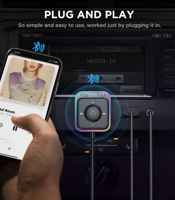 SiGN Aux Bluetooth-äänisovitin autoon - Musta