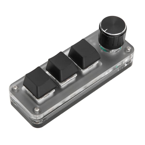 [LCS] Mini 3-Key Custom Keyboard with Red Switch, Plug-and-Play, RGB Backlit Macro Programmable for Laptop