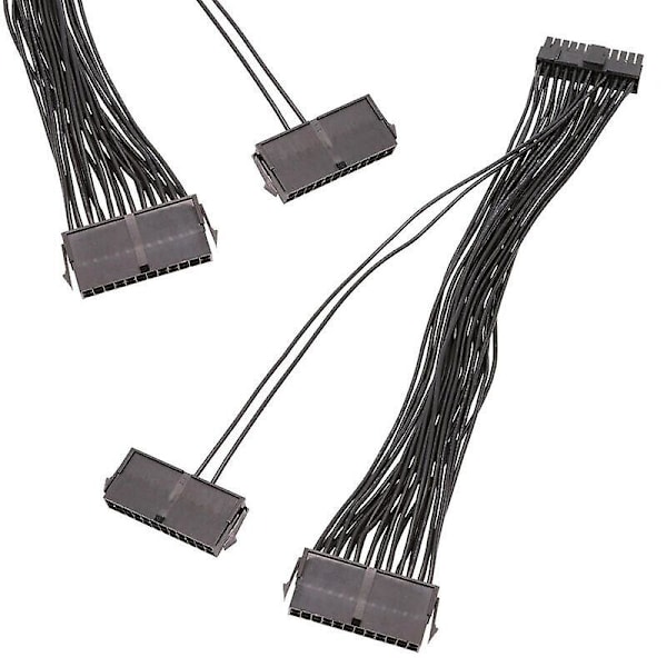 30CM Dubbel PSU Strömförsörjningssplitterkabel för 24-Pin Moderkort 18AWG