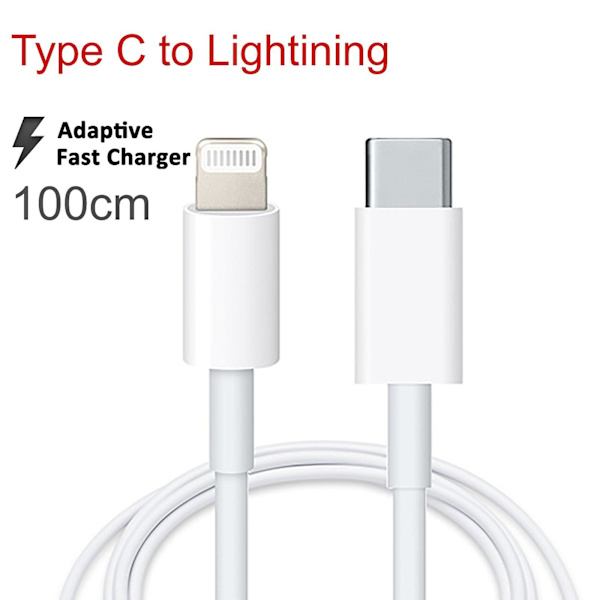 [LCS]1M Snabb Data PD Laddningskabel USB Typ C För Apple Iphone 11 12 13 14 Pro Max Mini Plus Ipad Lightning-kabel