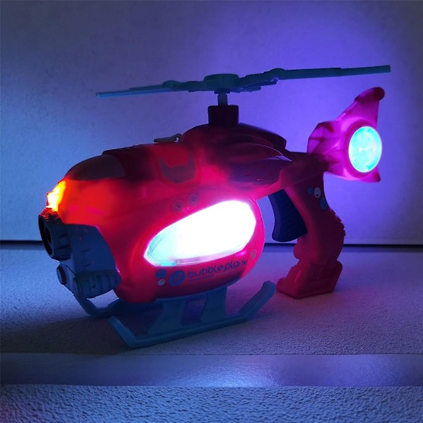 Rolig Magisk Bubbelblåsare Bubbelmaskin Elektrisk Automatisk Bubbelmaskin Tecknad Helikopter (Rosa)