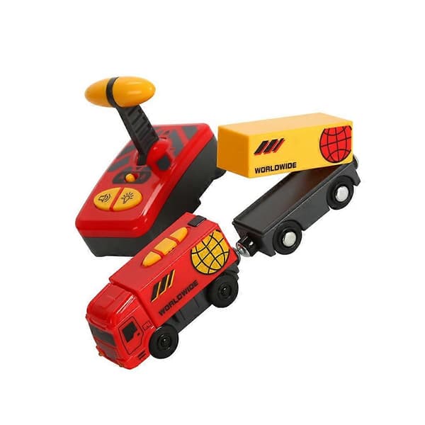 Fjärrkontroll Elektrisk Tågbana Pressgjuten Lok Presentpaket Barn Red Yellow