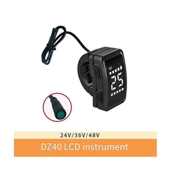 E-Bike Display DZ40 Skærmdisplay til Midtermotor BBS01 02 HD Elcykeldele Black