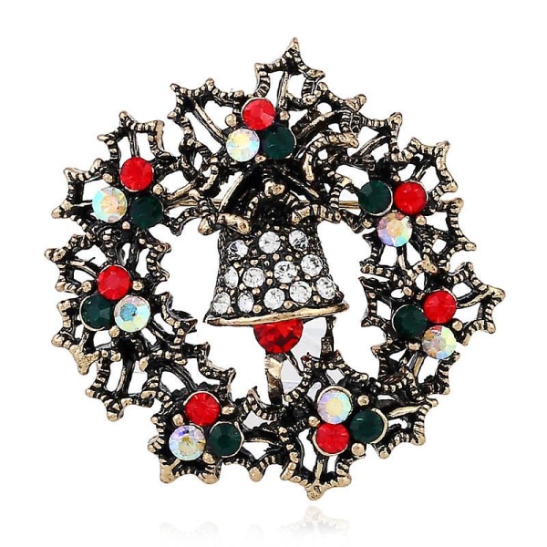 Christmas Bell Pin Brosch Diamond Smycken Kläder Spänne Corsage
