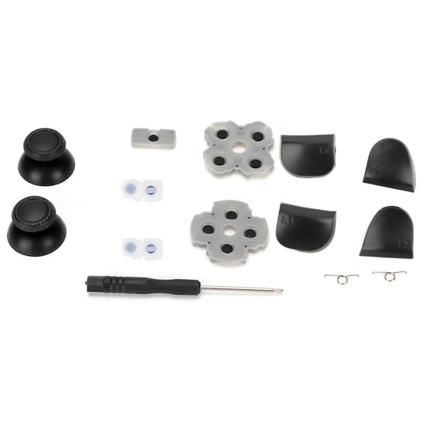 [LCS] Kontrollererstatningssett for PS5-håndtak, ledende gummipute, vippe 3D-plasthette L12 erstatningsknappsett