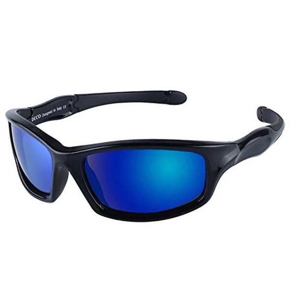 Sportstil polariserad solglasögon flexibel båge av gummi Blue
