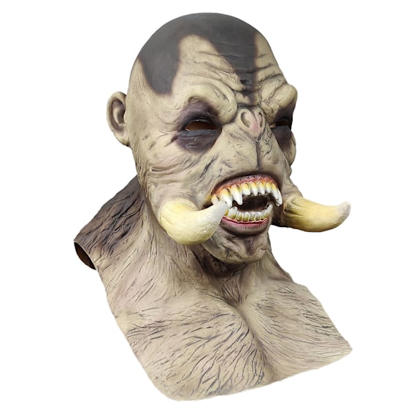 Halloween Orc Mask Huvudbonad Halloween Läskig Orc Mask Gray