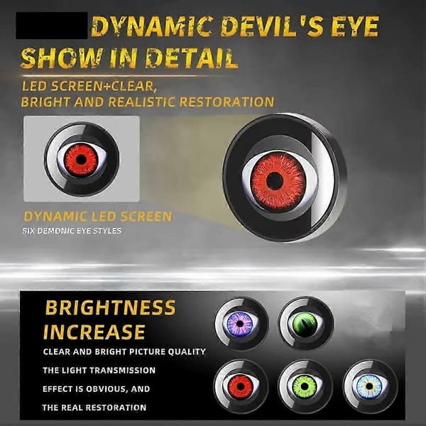 [LCS]LED Devil Eyes Bilfrontlykter Dekorasjon Devil Eye Lys LED Dynamisk Bil Motorsykkel SUV Frontlys Øye