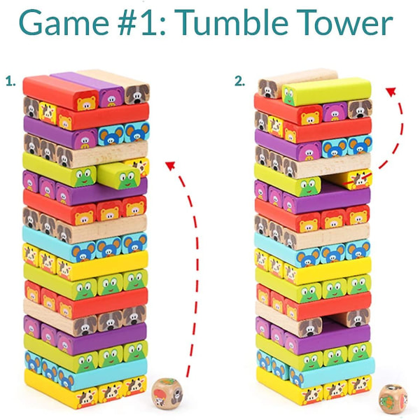 Pusselspel, Stacking Tower Brädspel, Leksaker för barn från 3 till 9 år