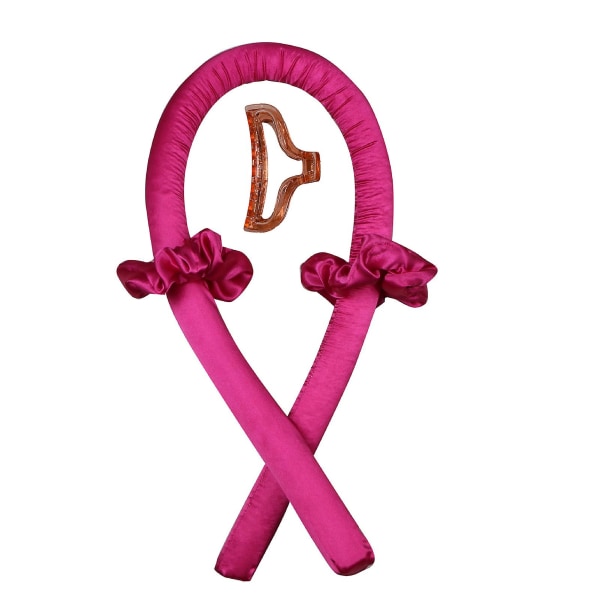Flexibla Locktänger med Klämma Twist Skum Hårrollers Mjuka Skum Hårspolar Utan Värme med 2 Rose Red