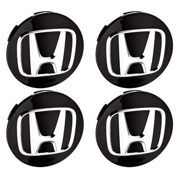 [LCS]4-Pack - Honda Center Caps - Car 75 69mm - Svart