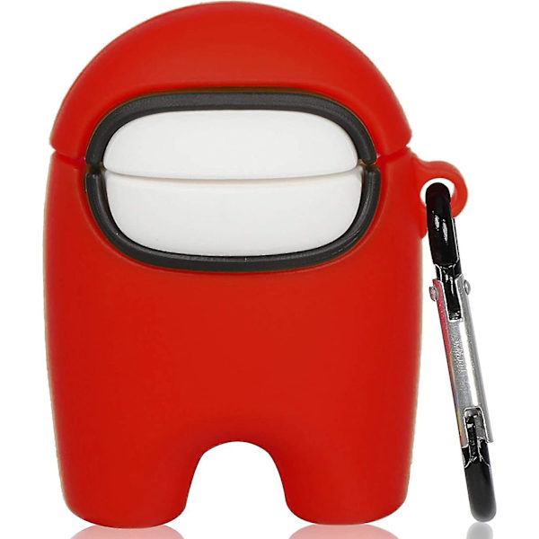 Tecknat 3D Skyddsfodral för AirPod 2/1, Kawaii Among-Red Karaktärsdesign (3D Among-Red)