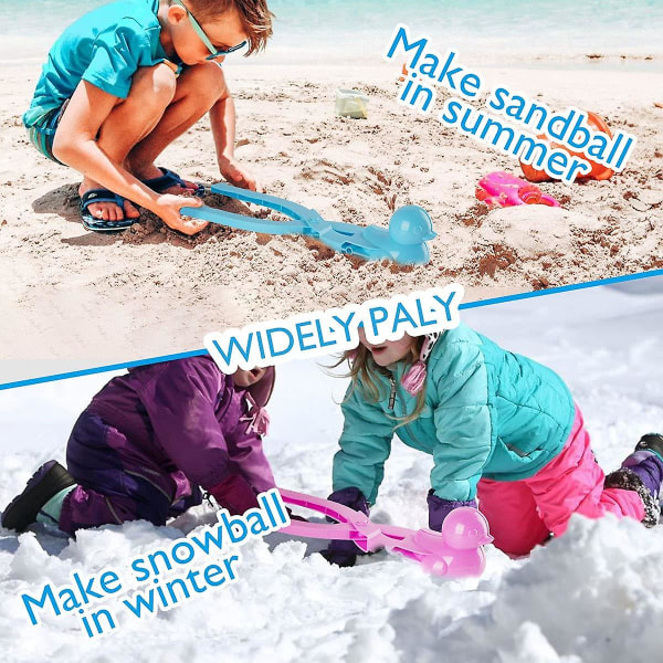 34 cm stor storlek Duck Snowball Maker Clip, Snowball Maker Tool, perfekt utomhuslek Snö- eller sandleksaker (rosa) RED Large