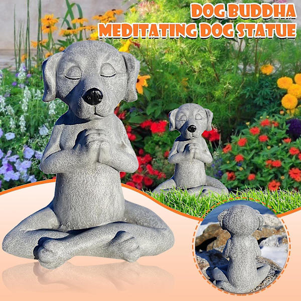 Juldekorationer hund buddha meditation hundstaty-yoga hund trädgård